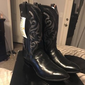 Dan Post Mignon Corona Black Boots Size 15 NIB